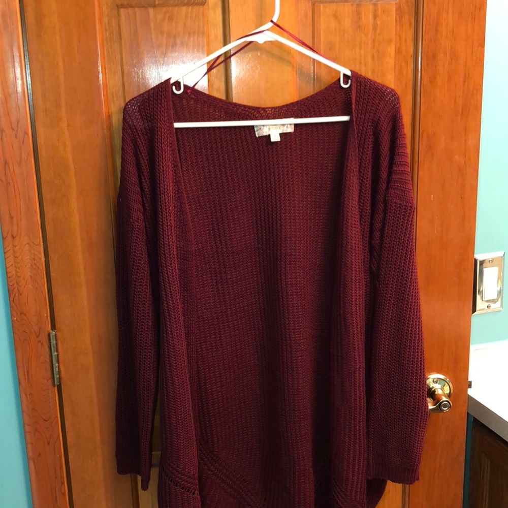 Burgundy cardigan
